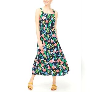 J. Crew Factory Navy Floral Tiered Maxi Dress Size 18